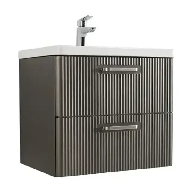 Комплект мебели BelBagno Дуэ (Due) 60 оружейная сталь,ручки атласный никель