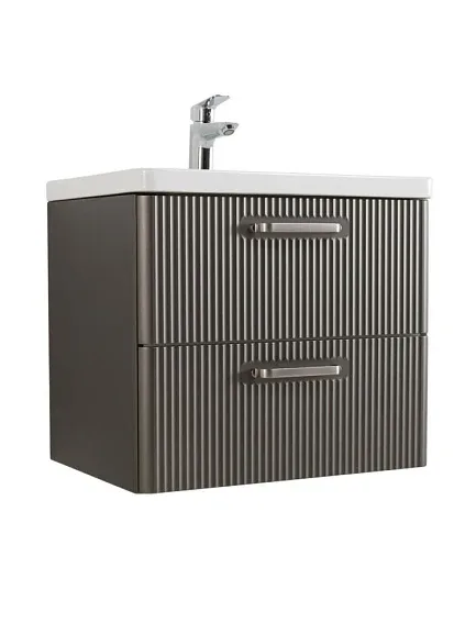 Комплект мебели BelBagno Дуэ (Due) 60 оружейная сталь,ручки атласный никель