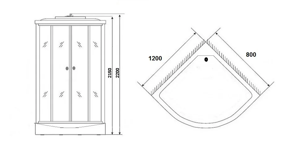 Душевая кабина Niagara Ultra NG-1903-01R (120х80х220) низкий поддон(16см),черный,стекло тонированное,4 места