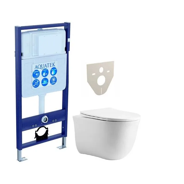 SET AQUATEK КЛАССИК cm (рама AQUATEK Standard INS-0000012(без клавиши и крепежа)+унитаз КЛАССИК AQ1112-00 с тонким сиденьем soft-close
