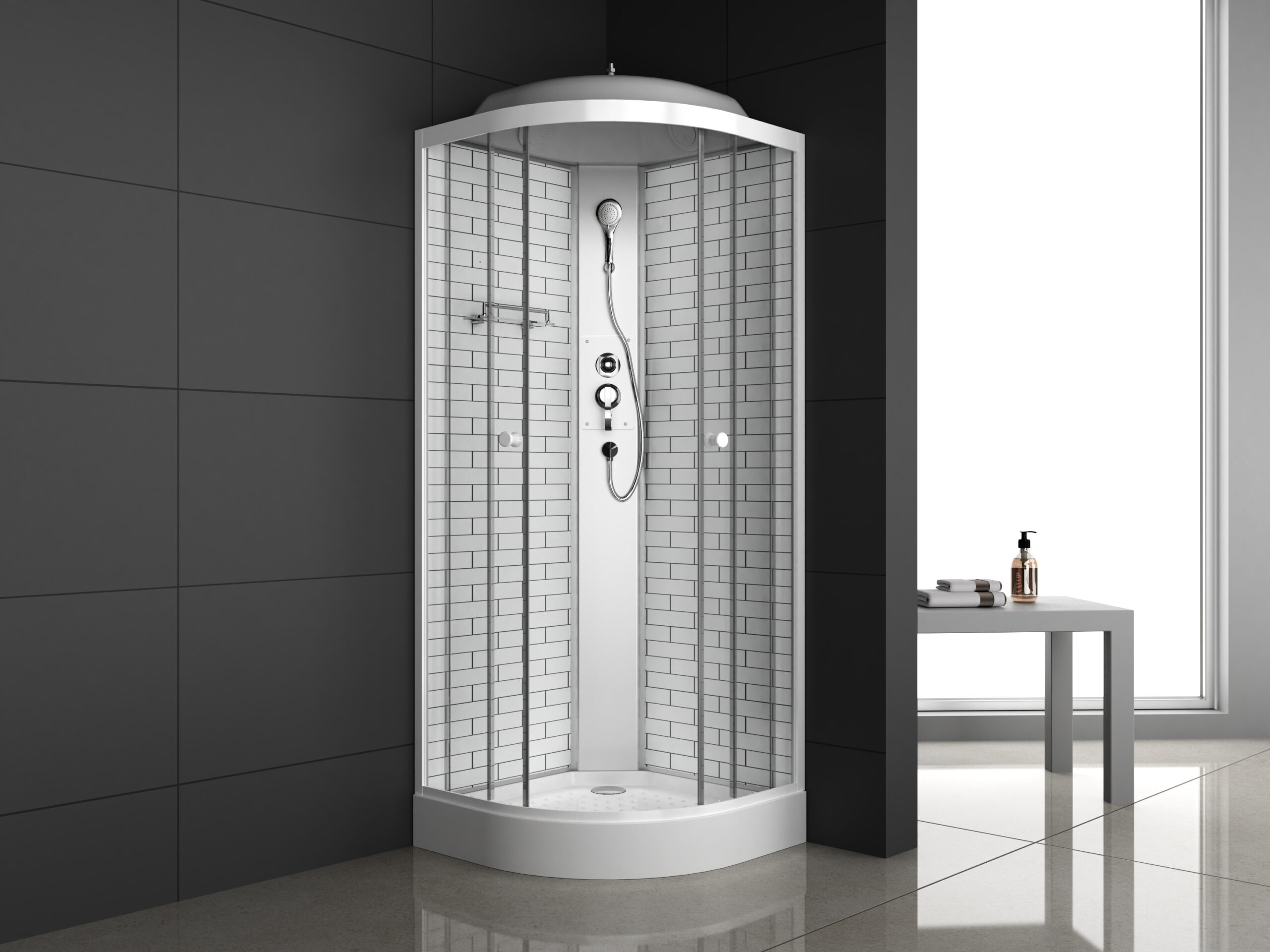 Душевая кабина ODA-5020 белый кирпич 90 x 90 x 215