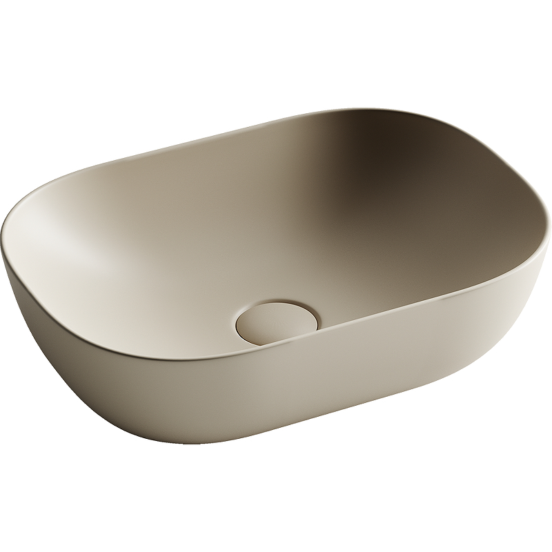 Раковина из сантехнического фарфора Ceramica Nova Элемент (Element) 46 см CN6009MC накладная цвет бежевый матовый