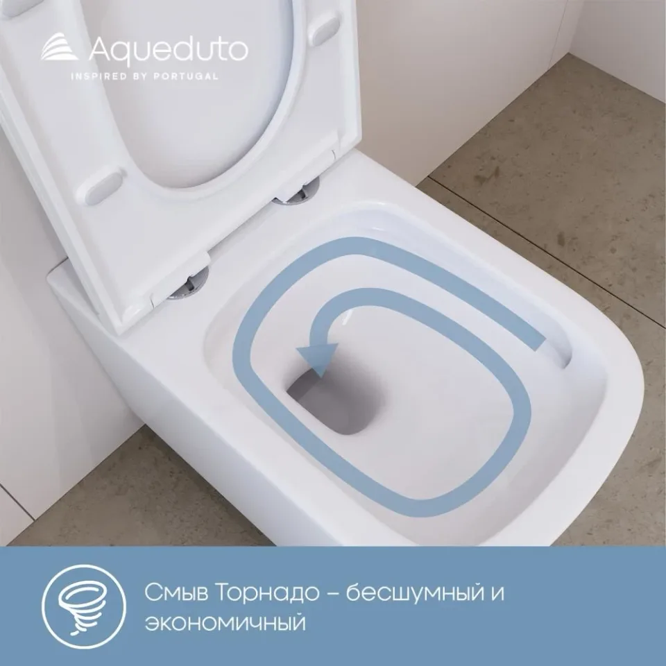 Комплект инсталляции Aqueduto Техника Ново (TECNICA Novo) с безободковым унитазом Масио Плюс (Macio Plus) Торнадо белый глянец, клавиша смыва Ретангуло Ново (RETANGULO Novo) черная матовая