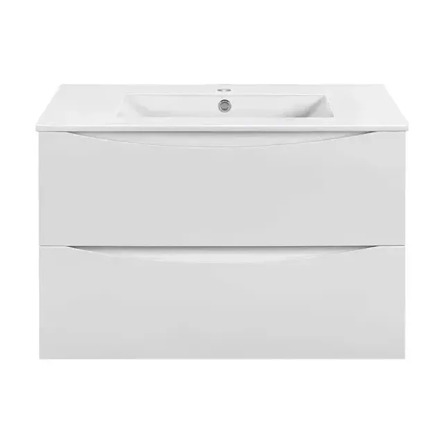 Тумба с раковиной Vincea Миа (Mia) Слим (Slim) 80 белый глянец