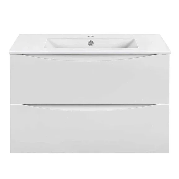 Тумба с раковиной Vincea Миа (Mia) Слим (Slim) 80 белый глянец
