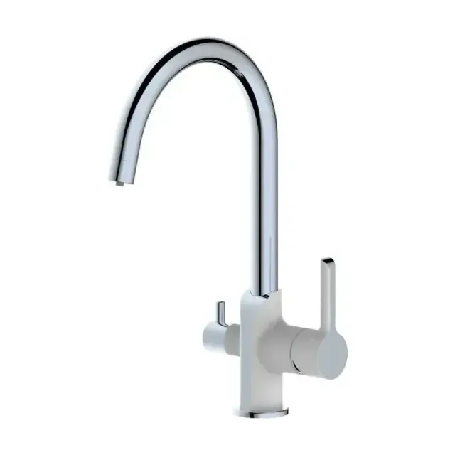 Смеситель Haiba HB76805-8 для кухни с функцией подключения фильтра белый/хром