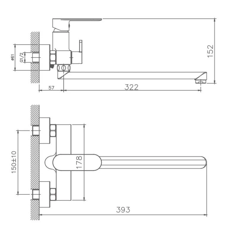 Смеситель Haiba HB22590-7 универсальный черный матовый