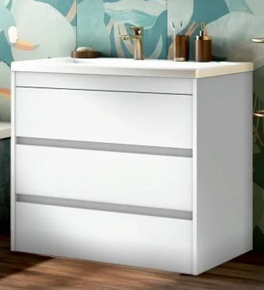 Тумба с раковиной Art&Max Фемели/Family 90 Bianco Lucido напольная