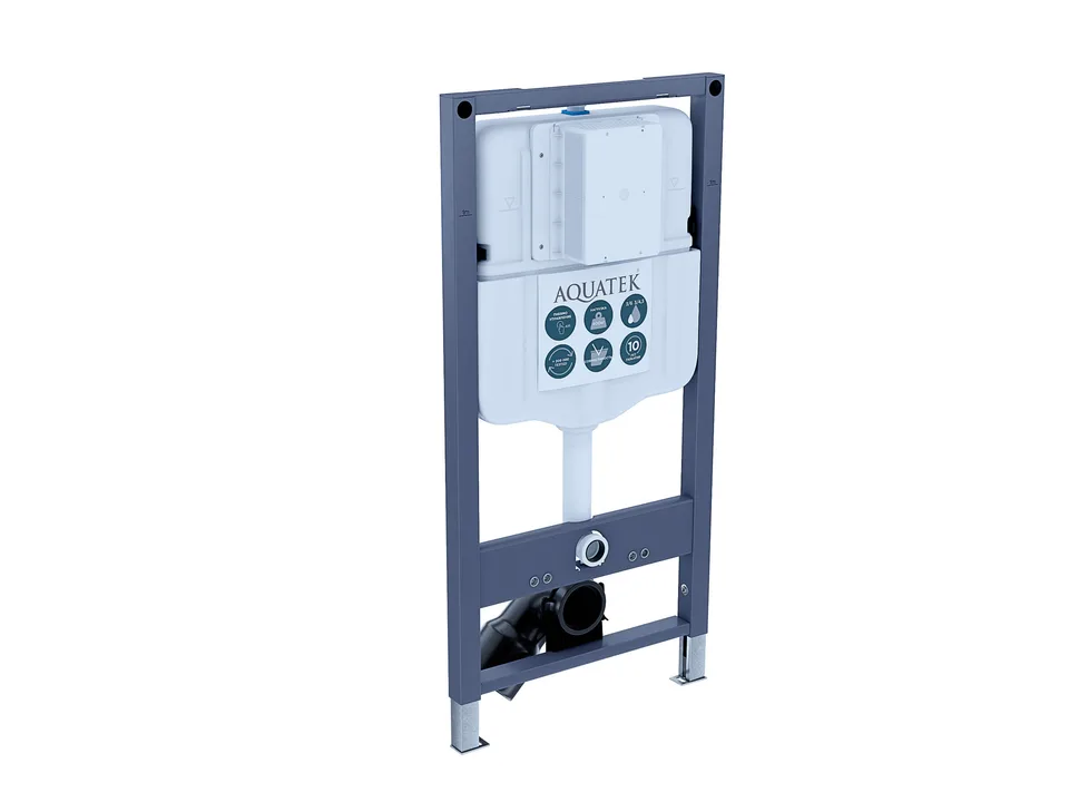 Инсталляция для подвесного унитаза  INSP-0000002 Aquatek  Pneumo N49 , 1130*505*100 мм , пневматическое управление, + звукоизоляционная прокладка