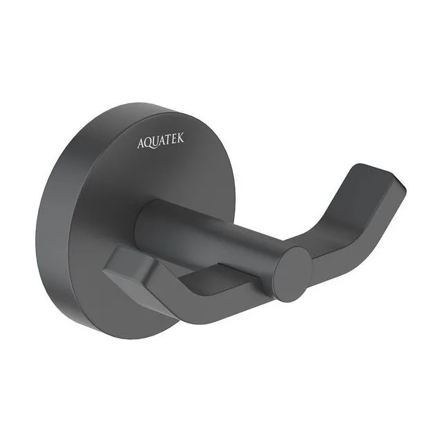 Крючок двойной AQUATEK, матовый черный AQ4602MB БЕТТА