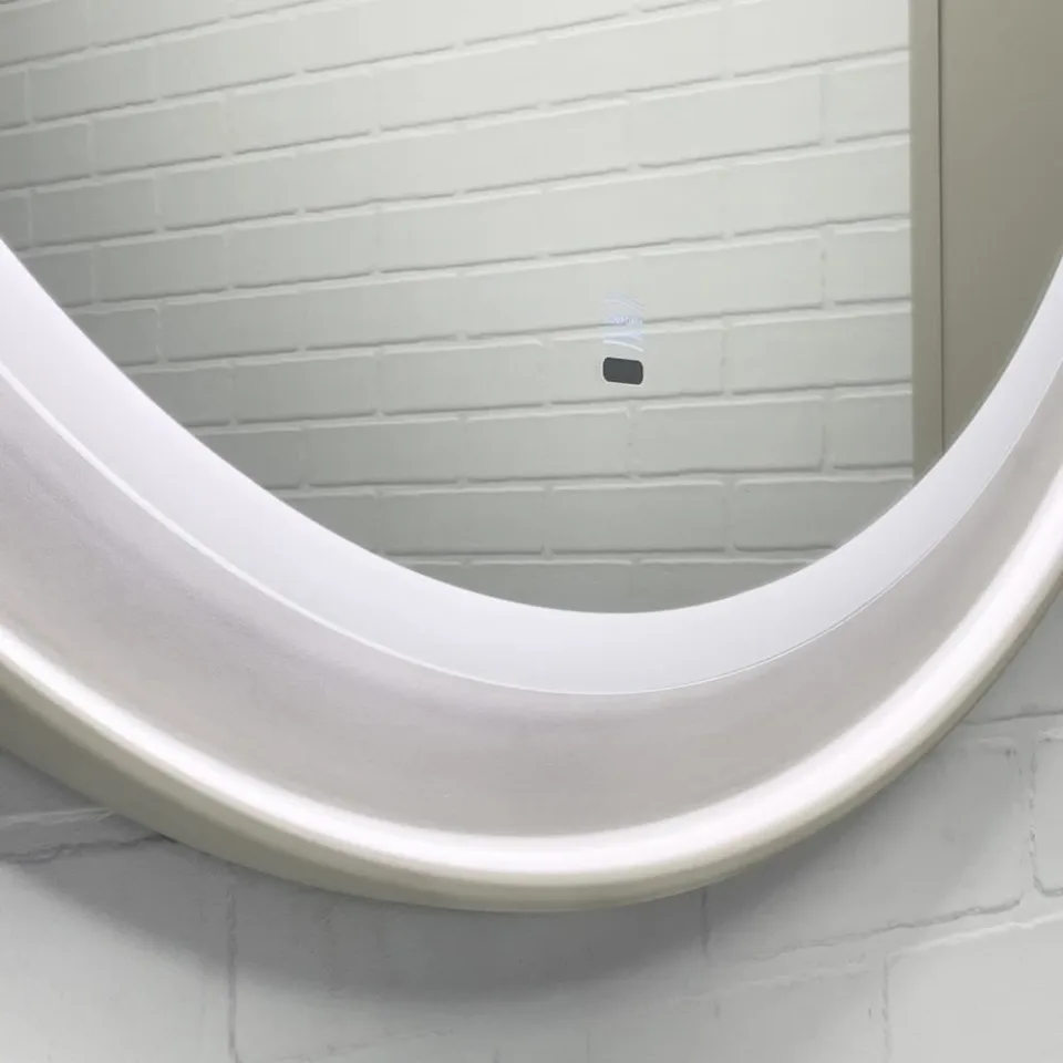Зеркало Comforty Ереван 80 серый шелк с подсветкой и функцией антизапотевания