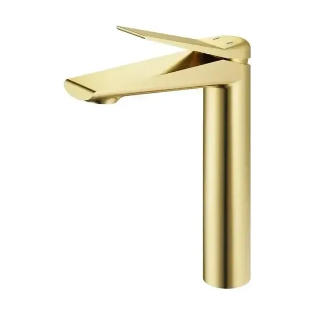 Смеситель Esko Shanghai Gold SHA25Gold для раковины, высокий, брашированное золото