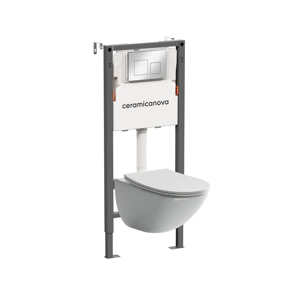 Инсталляция с кнопкой + унитаз Ceramica Nova Баланс (Balance)/Моно (Mono) CN1905_121002CH