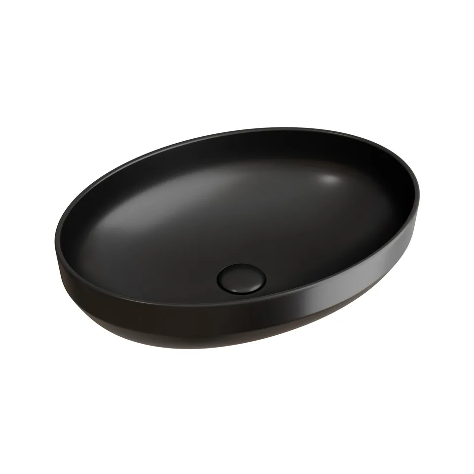 Раковина из сантехнического фарфора Ceramica Nova Элемент (Element) 50 см CN6056MB накладная цвет черный матовый