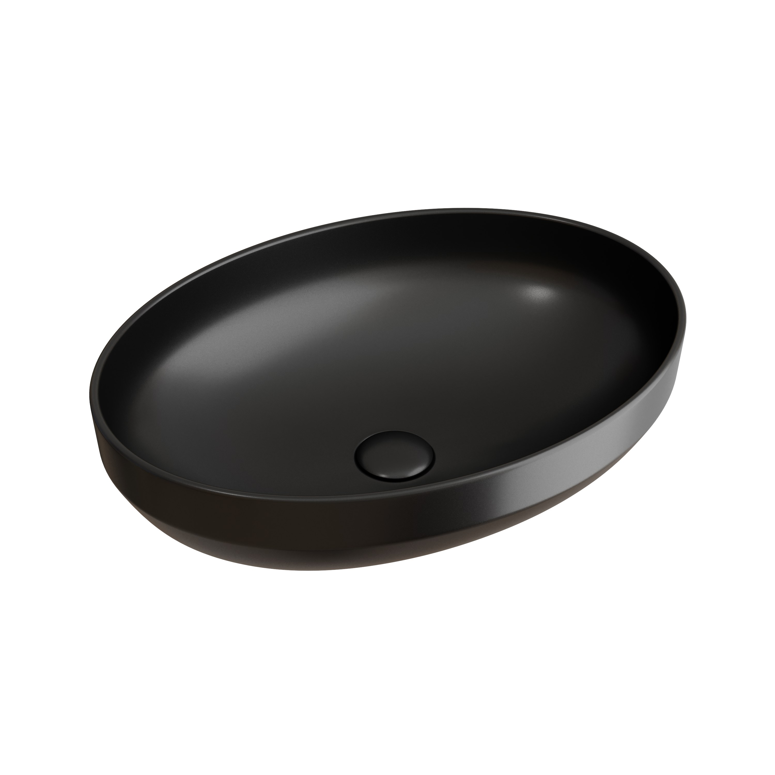 Раковина из сантехнического фарфора Ceramica Nova Элемент (Element) 50 см CN6056MB накладная цвет черный матовый
