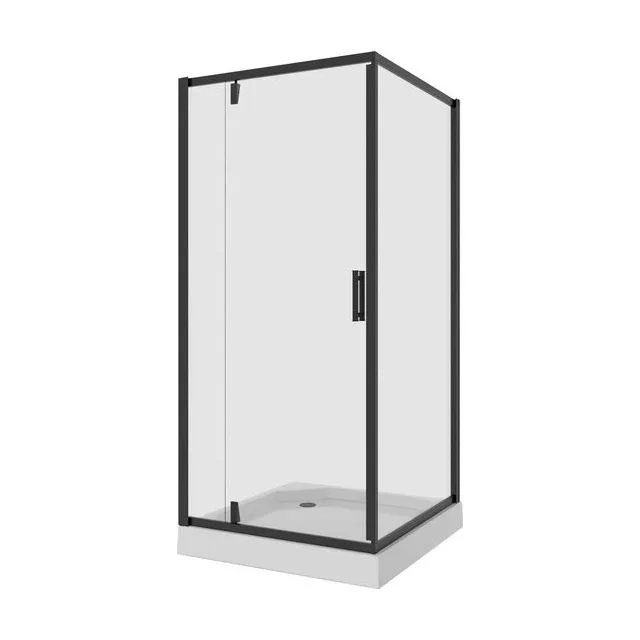 Душевое ограждение Niagara Nova NG-6801-08ВLACK (90х90х195) квадрат,черный,дверь распашная,стекло прозрачное