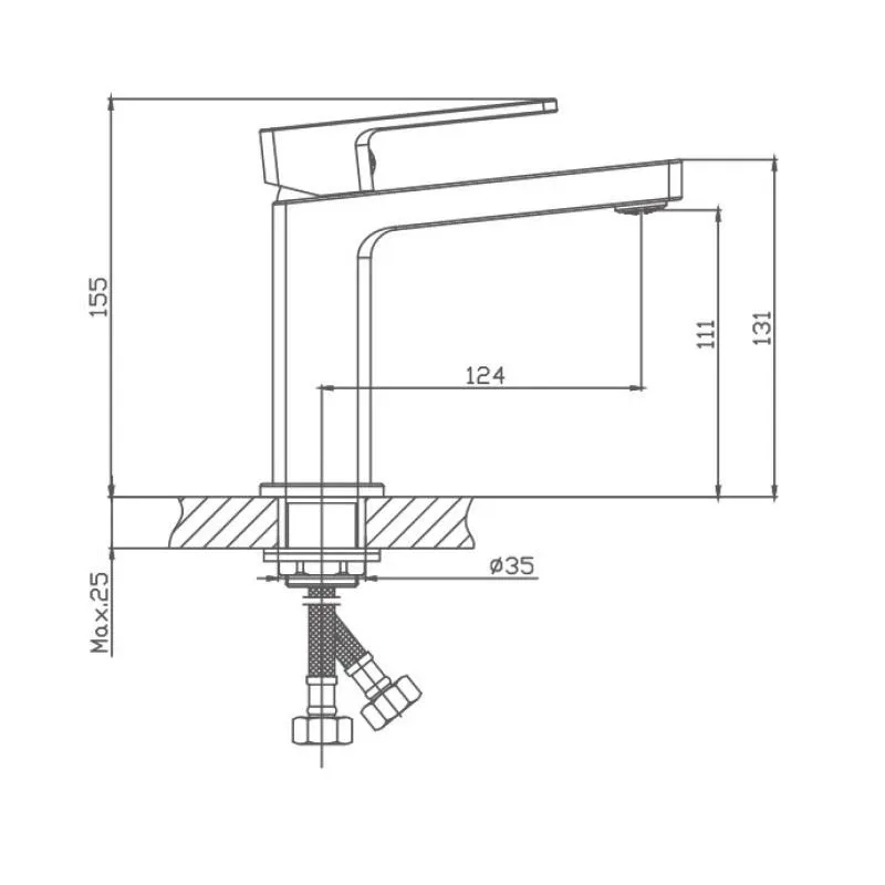 Смеситель Haiba HB10615-7 для раковины черный матовый