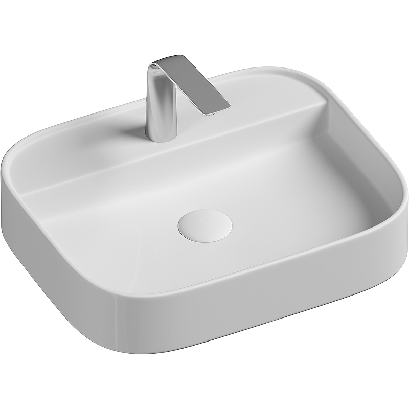 Раковина из сантехнического фарфора Ceramica Nova Элемент (Element) 55 см CN6034 накладная цвет белый
