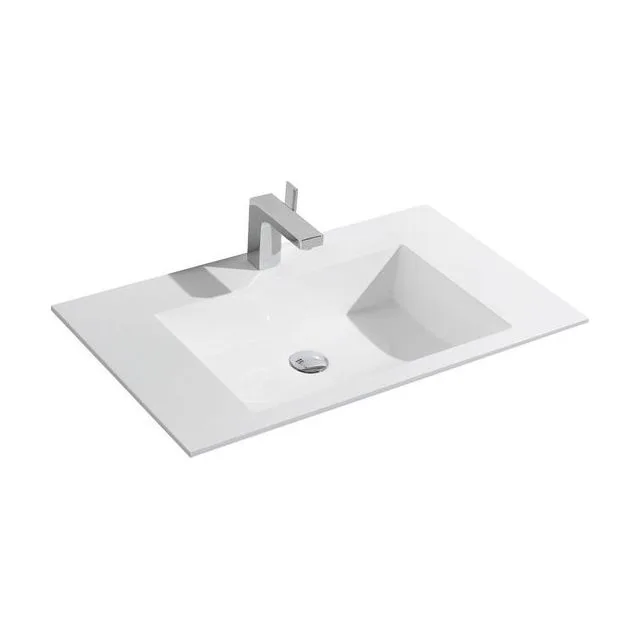 Раковина из искусственного камня Vincea 80 см VCB-13800W встраиваемая цвет белый