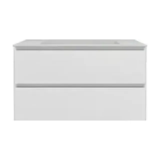 Тумба с раковиной Vincea Люка Софт-Тач (Luka Soft-Touch) 80 белая матовая (раковина белая)