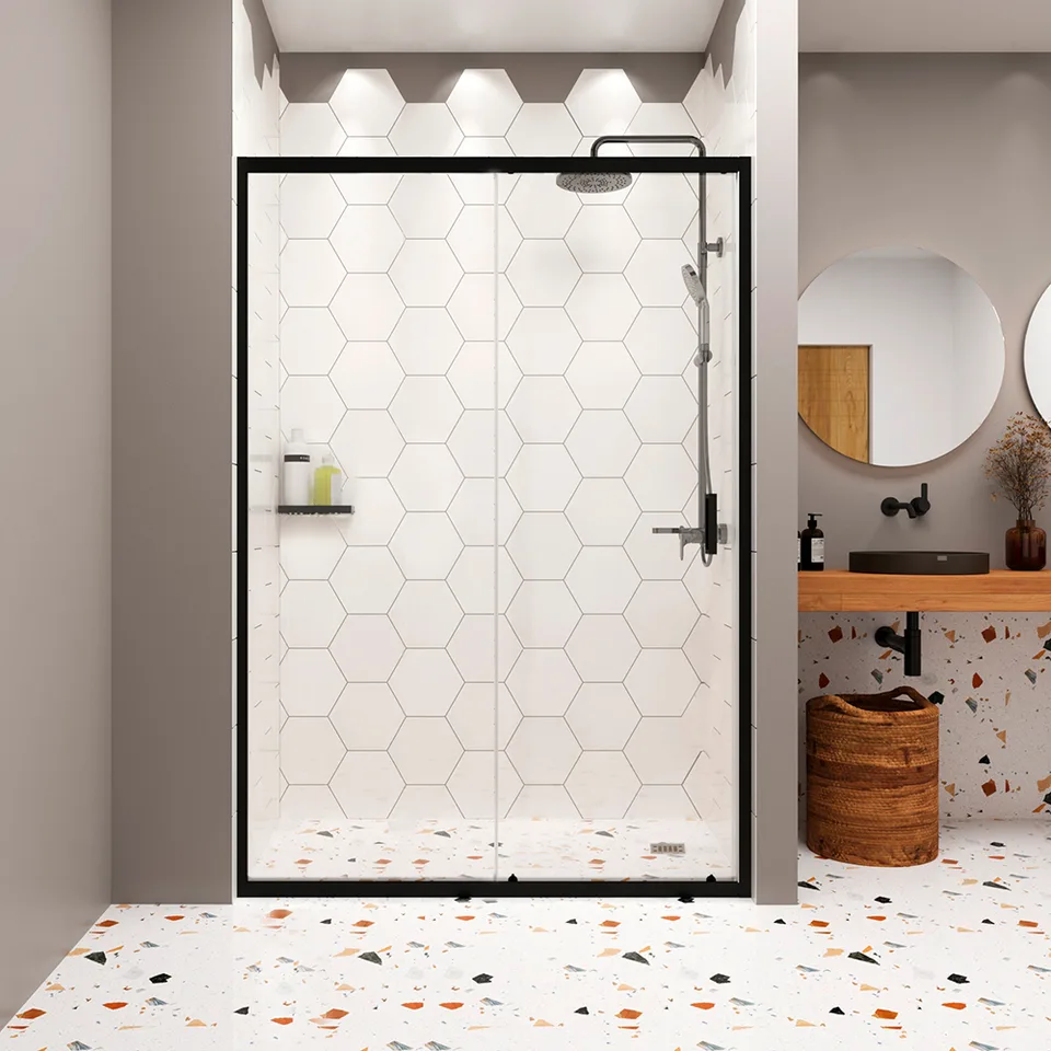 Душевая дверь в нишу Domani-Spa DoorCube 130, 130×190 см, прозрачное стекло, графитовый профиль, без поддона