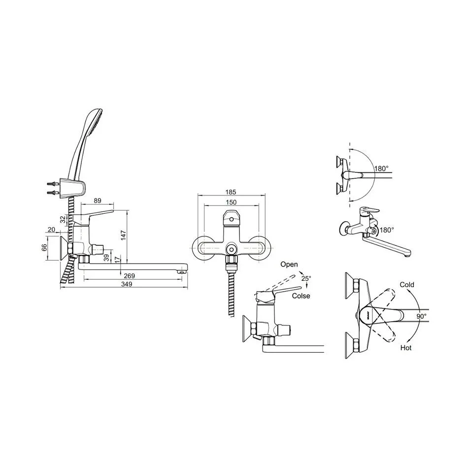 Смеситель Bravat Eco F693147C-LB (F6111147C-LB) универсальный