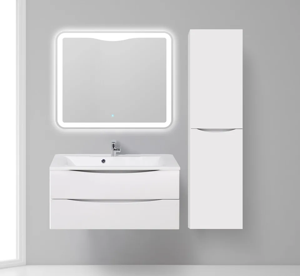 Шкаф подвесной BelBagno FLY-MARINO-1500-2A-SC-BO-P-L Bianco Opaco, левый