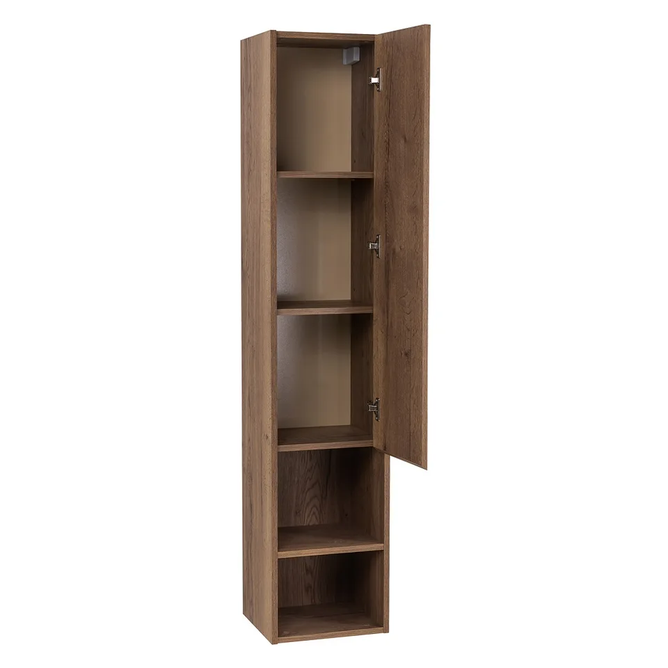 Шкаф подвесной BelBagno с распашной дверцей и открытой полкой KRAFT-1600-1A-SC-RT-R Rovere Tabacco, правый