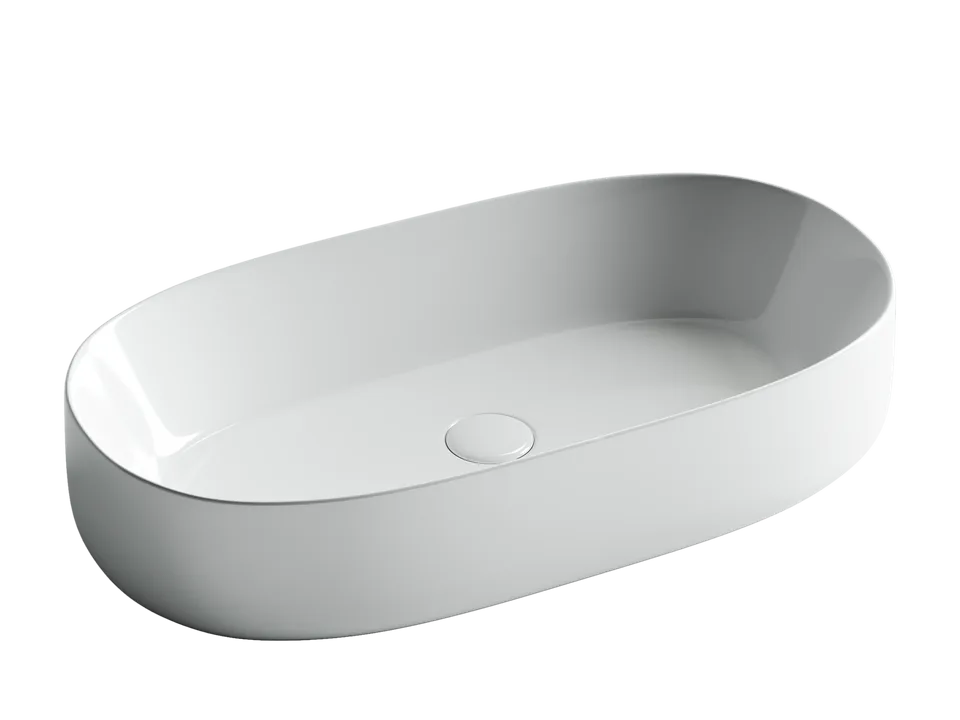 Раковина из сантехнического фарфора Ceramica Nova Элемент (Element) 68 см CN5022 накладная цвет белый