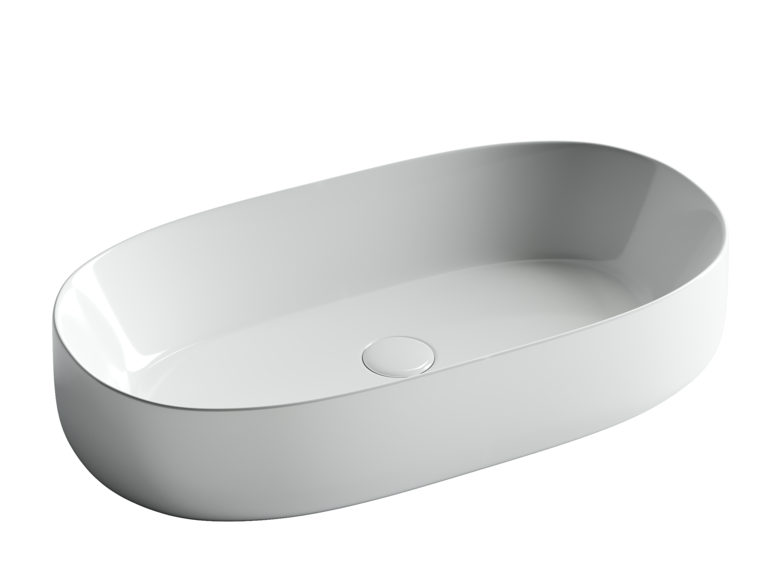 Раковина из сантехнического фарфора Ceramica Nova Элемент (Element) 68 см CN5022 накладная цвет белый