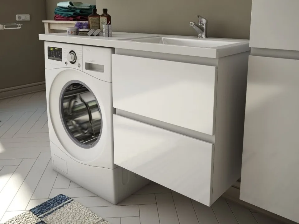 Тумба с раковиной подвесная 2 ящика Эстет Dallas Luxe 130 65 R Белый ФР-00002277