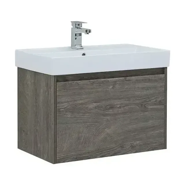 Тумба с раковиной Aquanet Nova Lite 75 дуб рошелье (1 ящик) (раковина Латина 75)