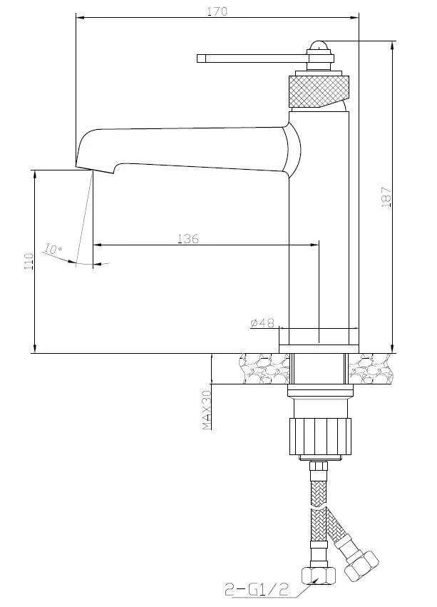 Смеситель Esko Bangkok Black BG26B для раковины