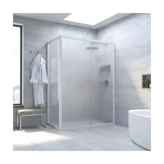 Душевой уголок ZP+ZPV NOVO h2000 155*95 01 02, профиль белый, стекло шиншилла