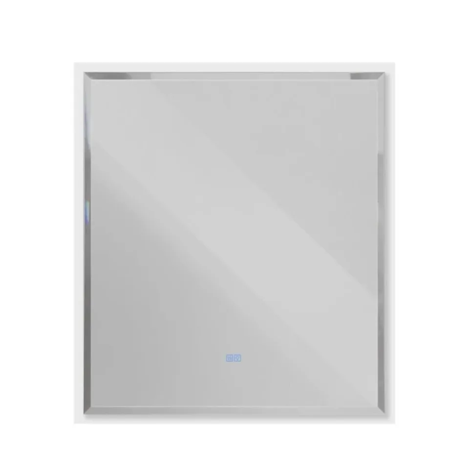 Зеркало Cezares Интерни (Interni) CZR-SPC-INT-800-900-LED-TCH-WARM-BL 80*90 с контурной подсветкой, сенсорным выключателем и подогревом белый глянцевый