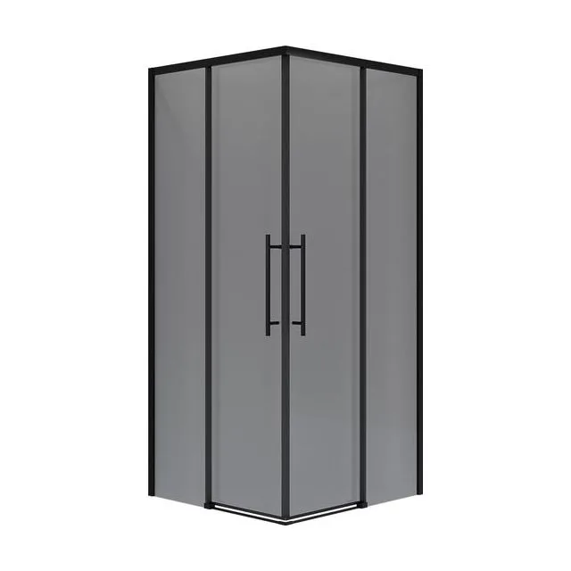 Душевое ограждение Niagara Nova NG-2830-34BLACK (100х100х195) квадрат,черный матовый,двери раздвижные,стекло тонированное