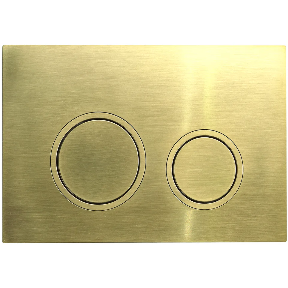 Кнопка смыва Veconi FLUSH V11, FLV11-G, 240х162х7, пластик, золото брашинг кайма - золото брашинг