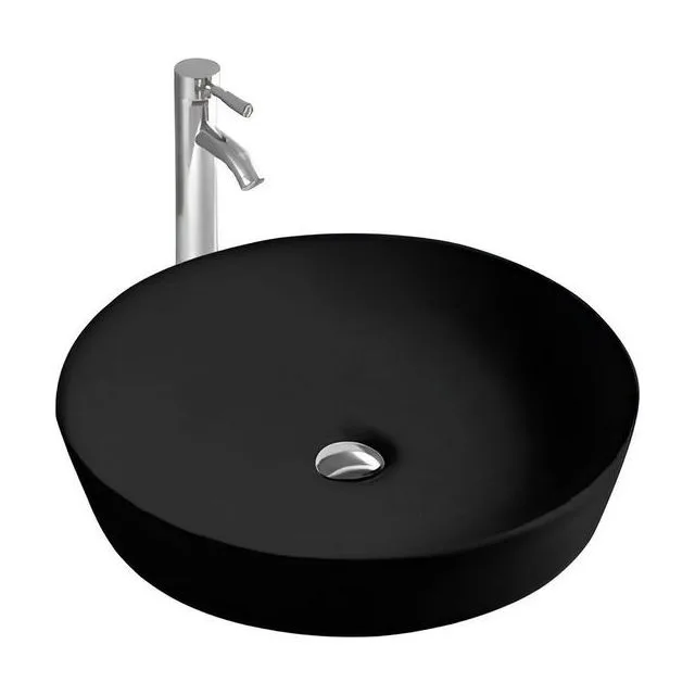 Раковина накладная для установки на столешницу AQUATEK ЕВРОПА AQ5558-MB 415*415*135, матовый черный