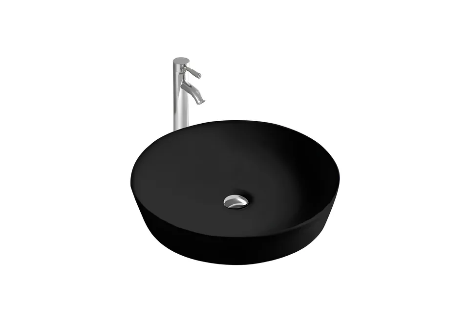 Раковина накладная для установки на столешницу AQUATEK ЕВРОПА AQ5558-MB 415*415*135, матовый черный