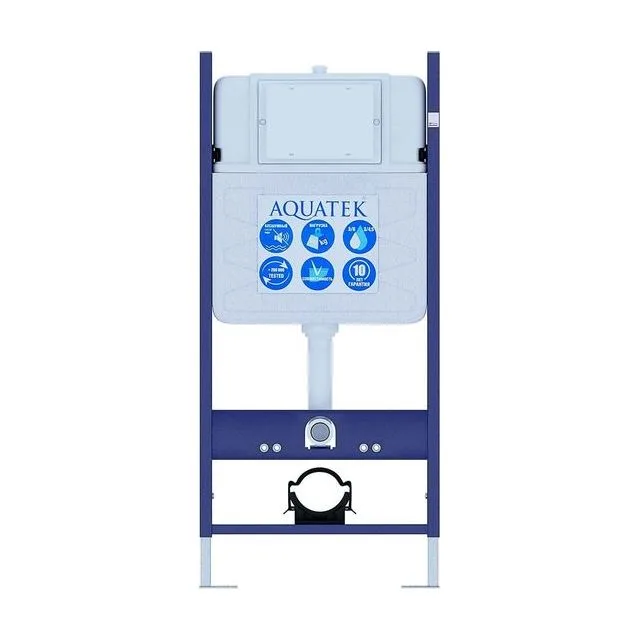 Инсталляция для подвесного унитаза (без верхней планки) Aquatek ECO Standart, 1130*500*100 мм + звукоизоляционная прокладка