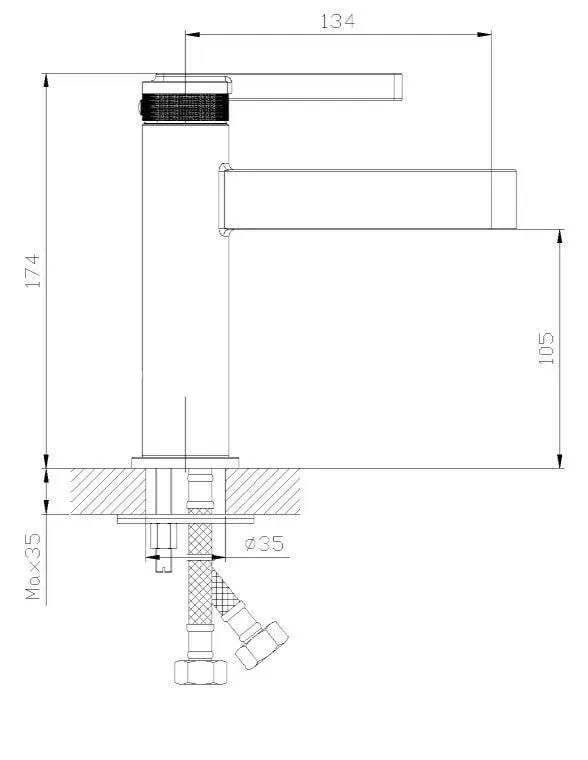 Смеситель DQ Бонн (Bonn) DA1702133 для раковины брашированное розовое золото
