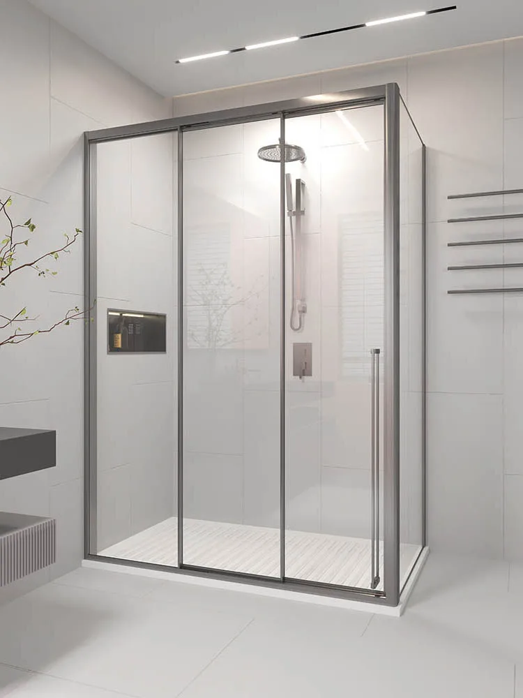 Боковая панель Veconi Premium Prato SP GR, 800x2000, брашированный графит, стекло прозрачное