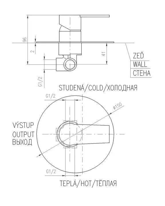 Смеситель Rav Slezak Colorado CO183L для душа скрытый монтаж хром
