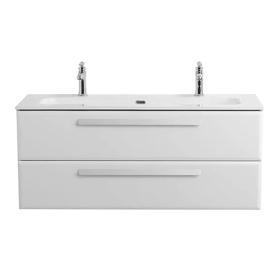 Тумба с раковиной Cezares Эко-Кер (Eco-Cer) 120 белый матовый (раковина CZR-8073-120-1-2)