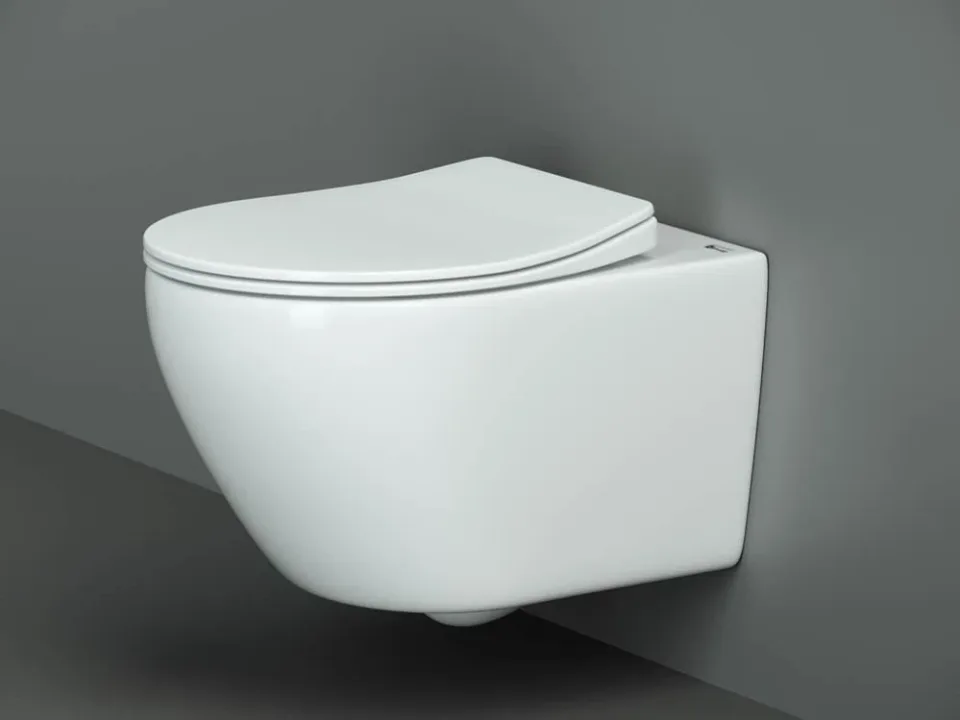 Подвесной унитаз Ceramicanova Pearl 38*53 безободковый с крышкой-сиденьем микролифт Slim