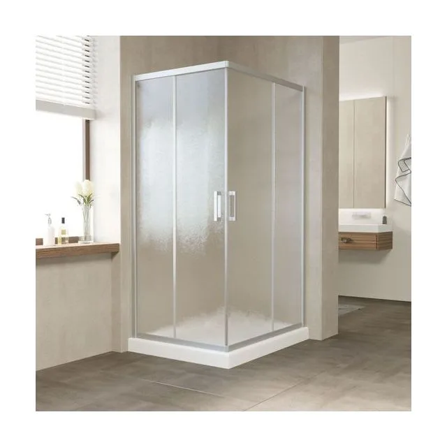 Душевой уголок ZA-F NOVO h2000 120*85 07 02, профиль матовый хром, стекло шиншилла