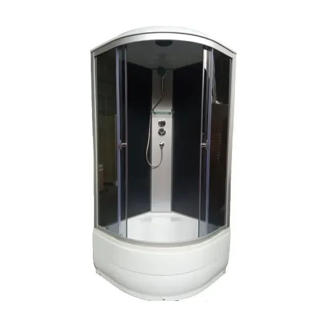 Душевая кабина AQUAPULSE 4001Е 80х80х220см. grey black (в/п) с пластиковой задней стенкой.