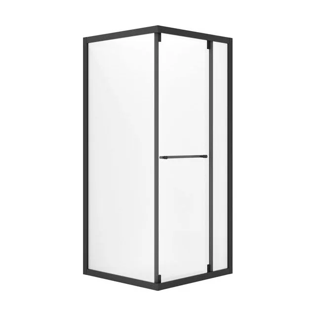 Душевое ограждение Niagara Nova NG-6835-34ВLACK (100х100х195) квадрат,черный матовый,двери раздвижные,стекло прозрачное