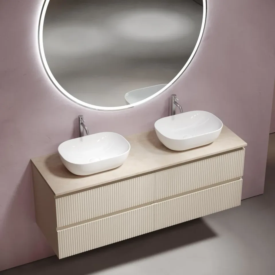 Столешница Sancos TT140A2X 140*46 Kreman c отверстием под смеситель