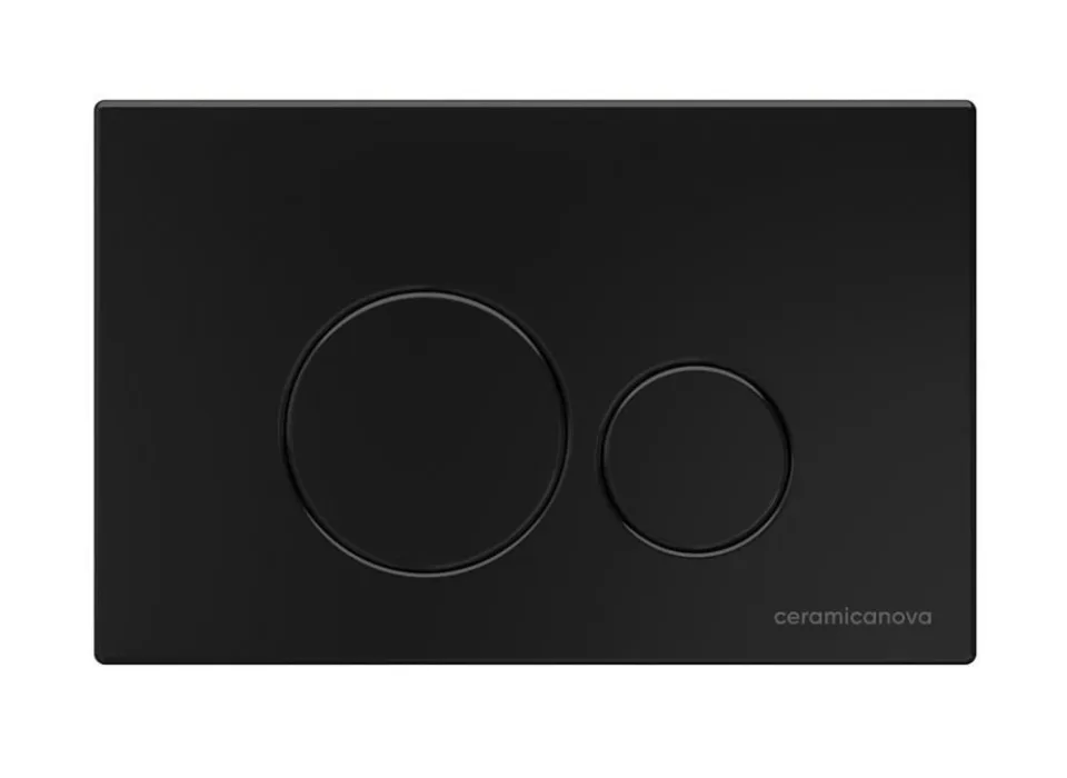 Комплект инсталляции Ceramicanova Envision, унитаз Balearica Rimless, клавиша смыва Round черная матовая